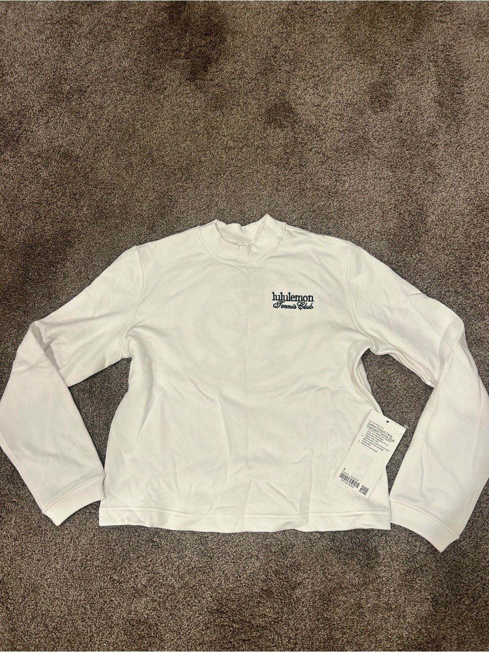 lululemon tennis club embroidered french terry crew neck. size S.